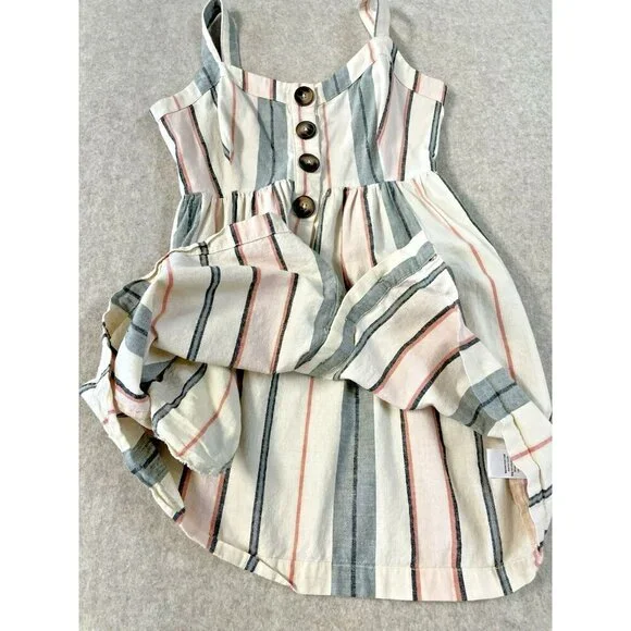 Shyanne Womens Sm Western Sundress Mini Linen Adjustable Straps Button Down - Picture 2 of 16